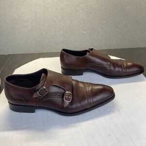 Franceschetti Pebble Leather Double Monk Strap Captoe Size 42 X  EU